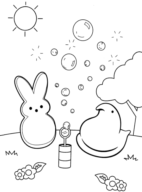 Kids-n-fun | Kleurplaat Peeps Bellen blazen